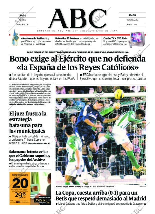 ABC SEVILLA 19-01-2006 página 1