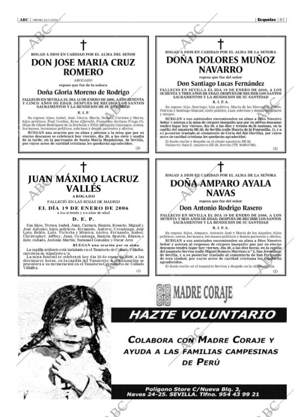 ABC SEVILLA 20-01-2006 página 83