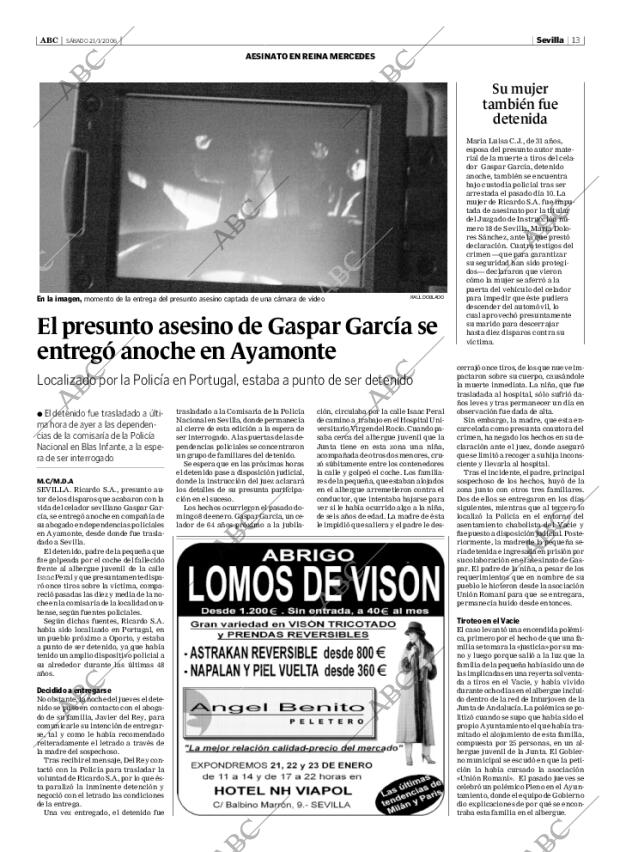 ABC SEVILLA 21-01-2006 página 13