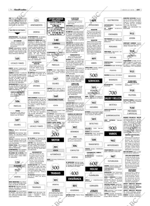 ABC SEVILLA 21-01-2006 página 74