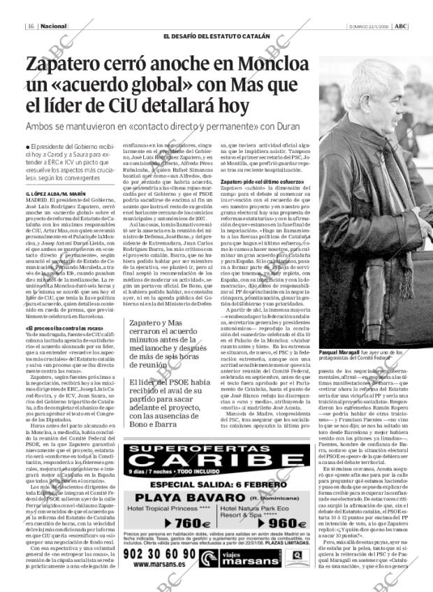 ABC MADRID 22-01-2006 página 16
