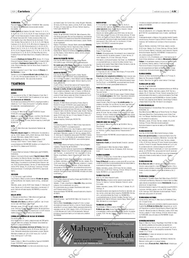 ABC MADRID 16-02-2006 página 64