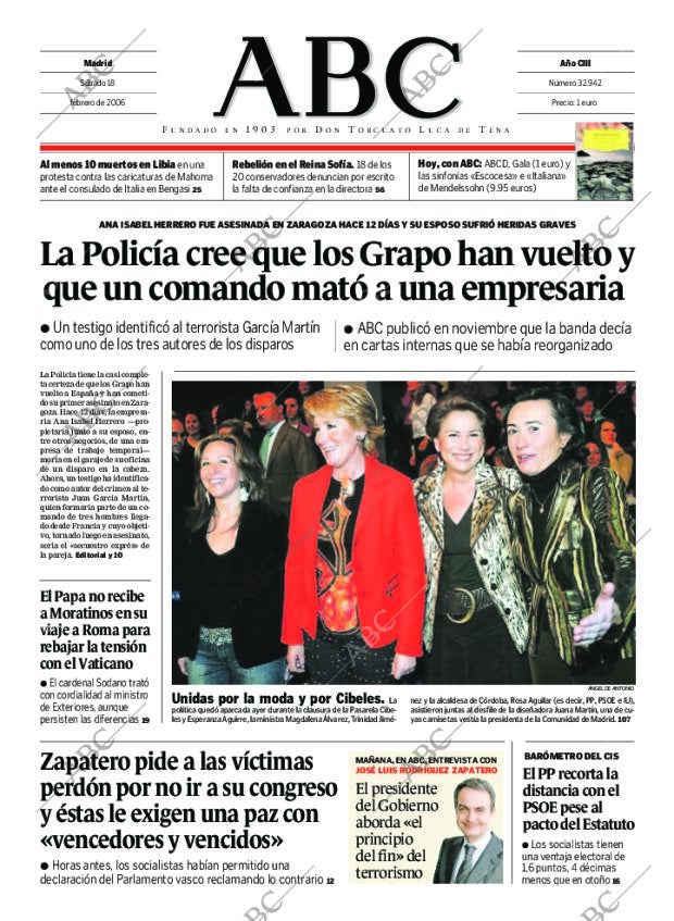 ABC MADRID 18-02-2006 página 1