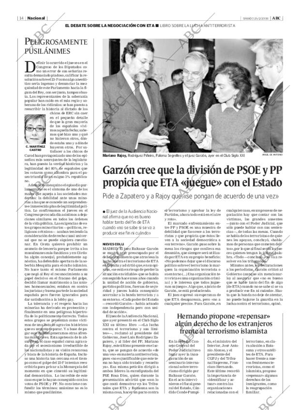 ABC MADRID 25-02-2006 página 14