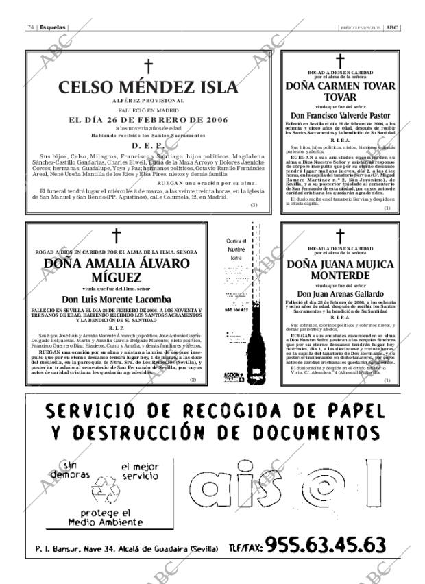 ABC SEVILLA 01-03-2006 página 74
