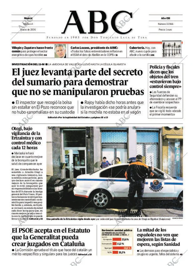 ABC MADRID 14-03-2006 página 1