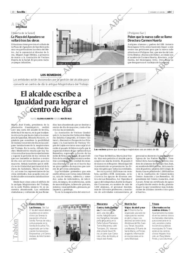 Periodico Abc Sevilla 01 04 06 Portada Archivo Abc