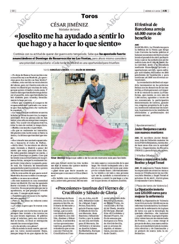 ABC MADRID 14-04-2006 página 58