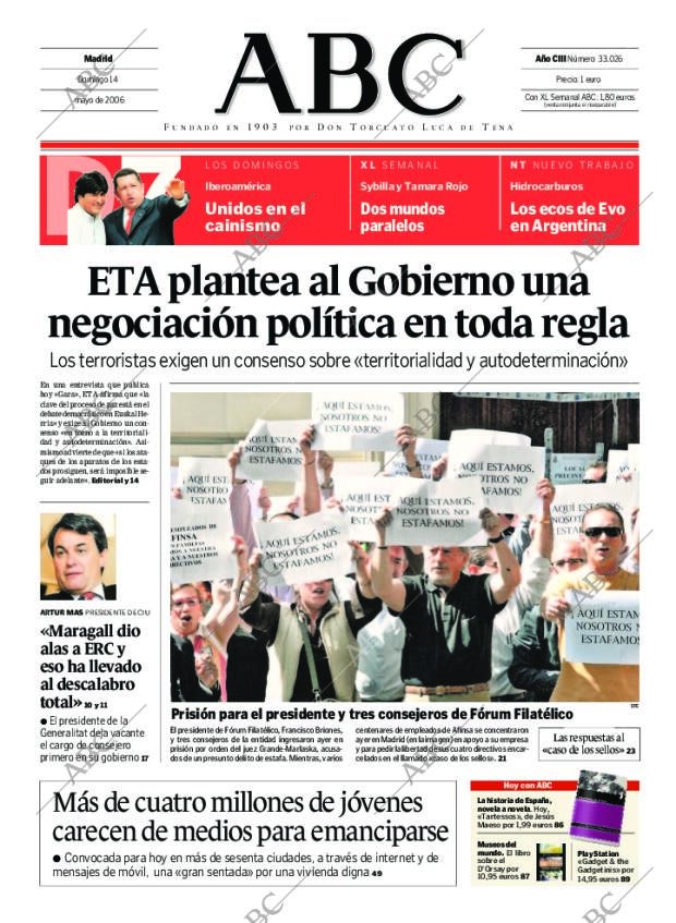 ABC MADRID 14-05-2006 página 1