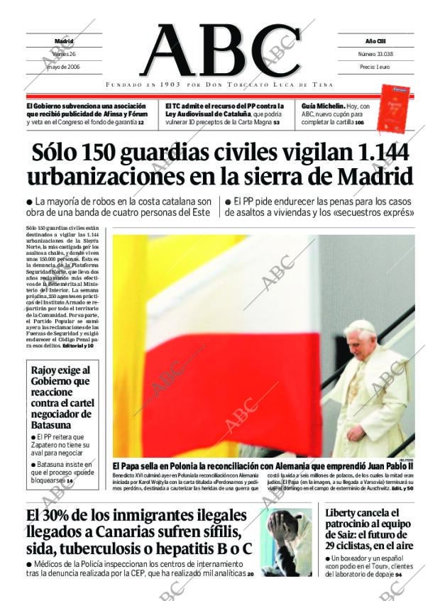 ABC MADRID 26-05-2006 página 1