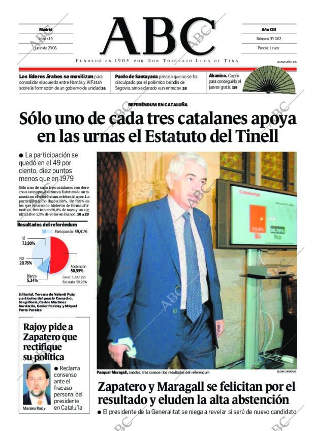 ABC MADRID 19-06-2006 página 1