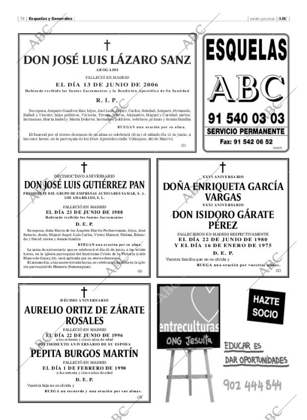 ABC MADRID 22-06-2006 página 74