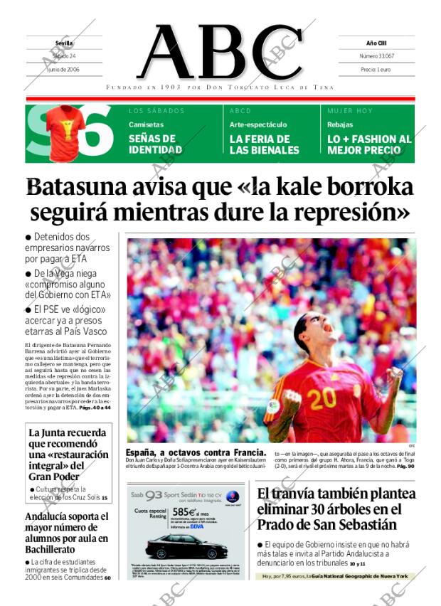 ABC SEVILLA 24-06-2006 página 1