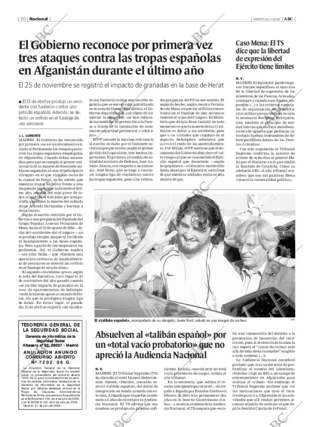 ABC MADRID 25-07-2006 página 20