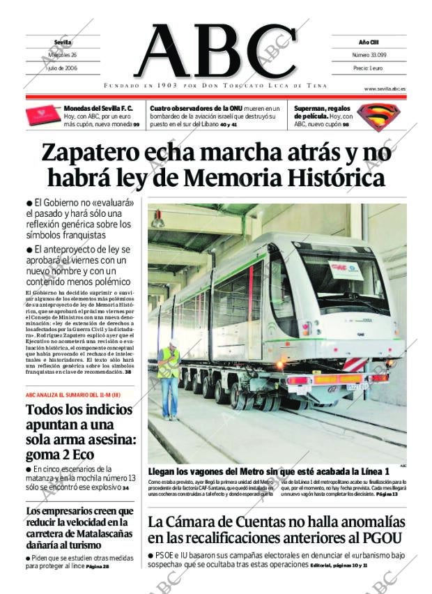 ABC SEVILLA 26-07-2006 página 1
