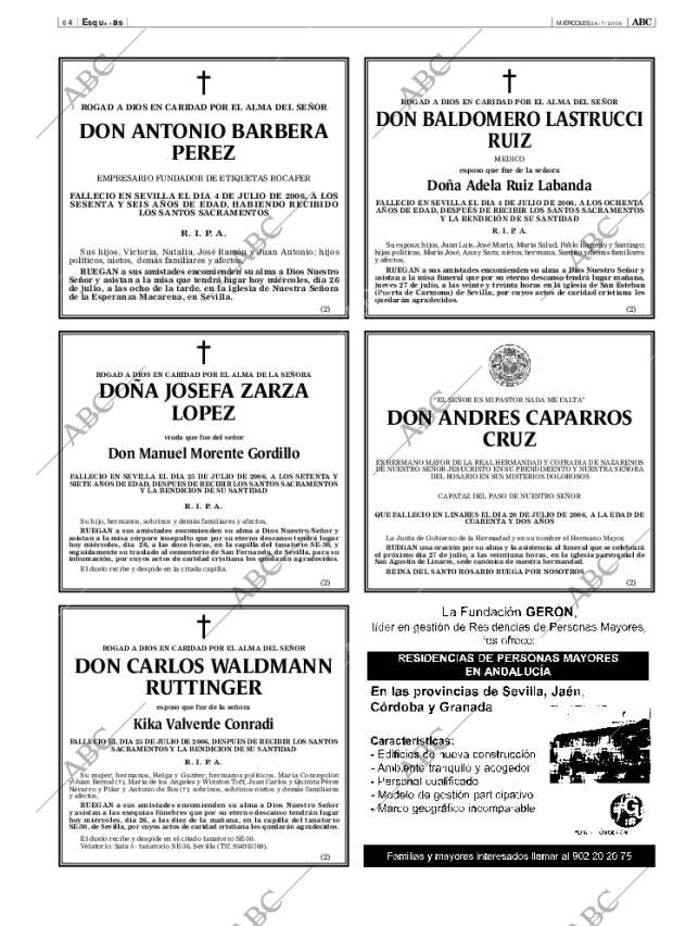 ABC SEVILLA 26-07-2006 página 64