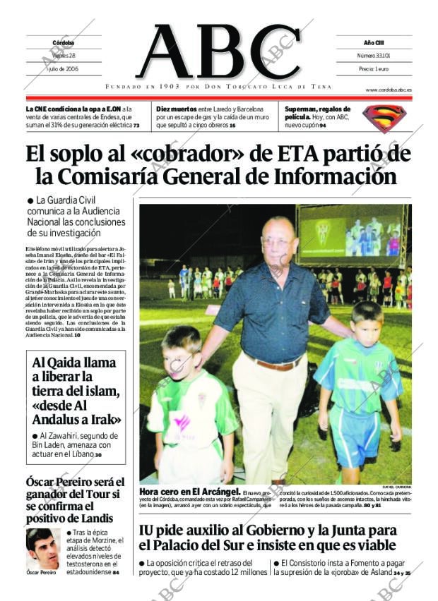 ABC CORDOBA 28-07-2006 página 1
