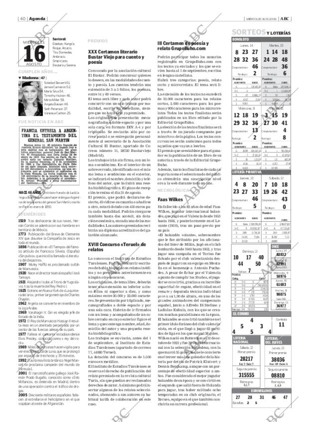 ABC MADRID 16-08-2006 página 40