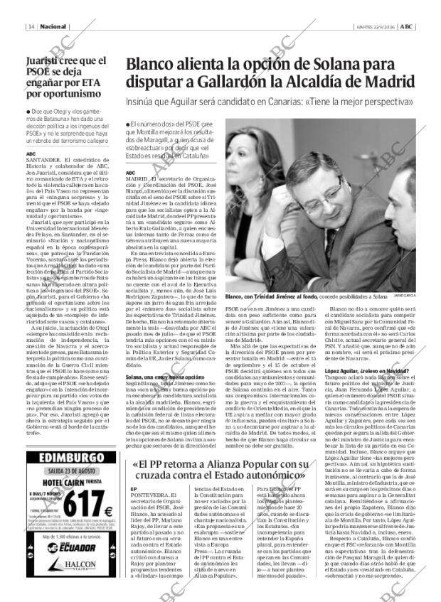 ABC MADRID 22-08-2006 página 14