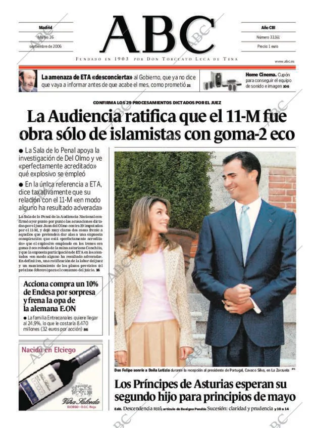 ABC MADRID 26-09-2006 página 1