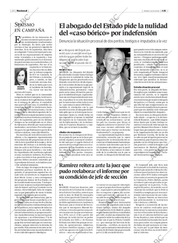ABC MADRID 21-10-2006 página 20