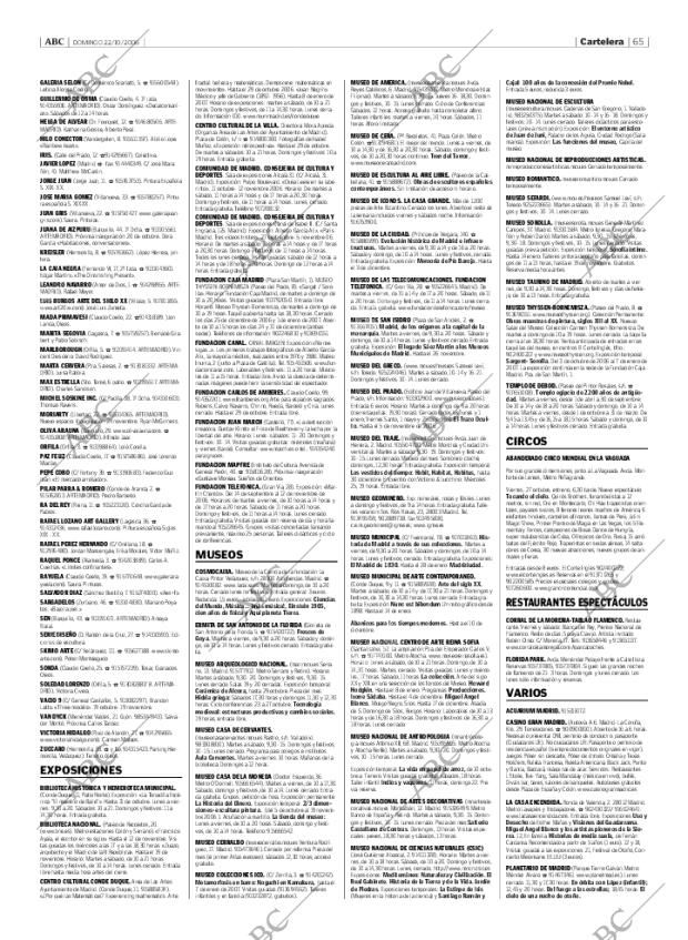ABC MADRID 22-10-2006 página 65