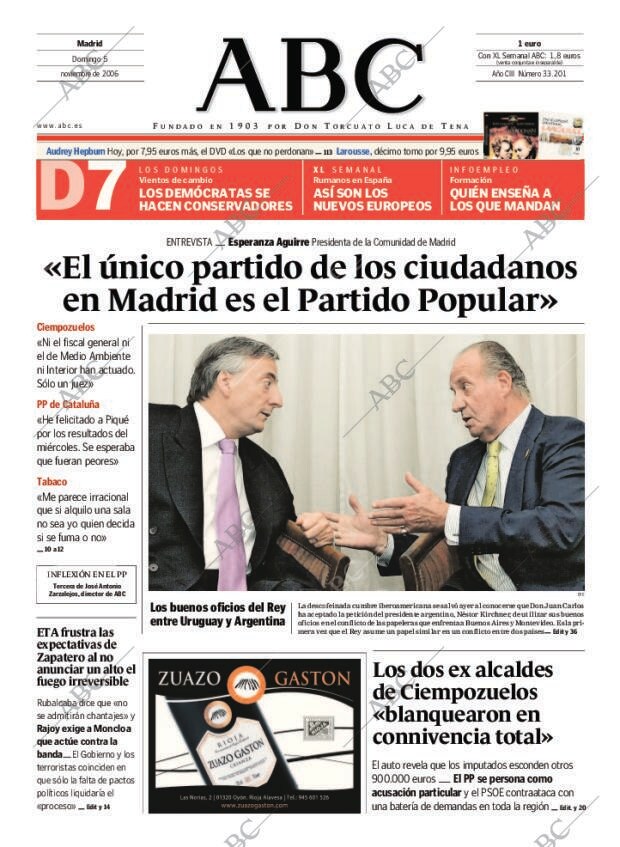ABC MADRID 05-11-2006 página 1