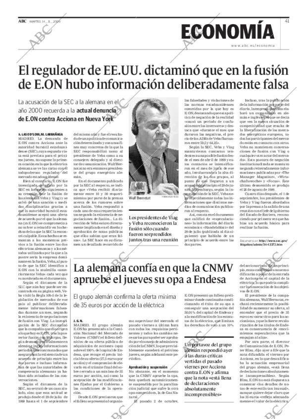 ABC MADRID 14-11-2006 página 41