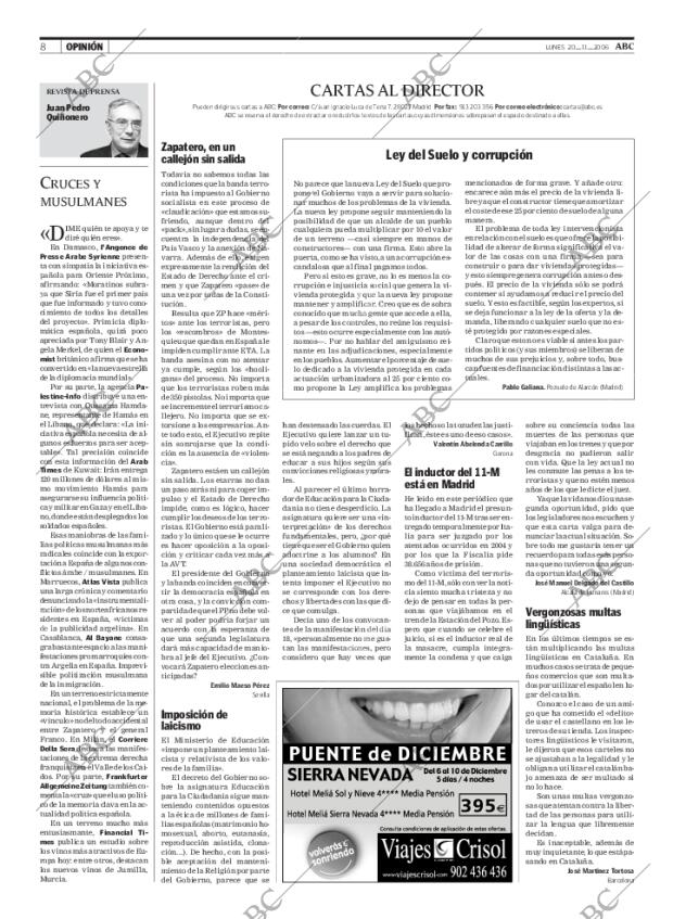 ABC MADRID 20-11-2006 página 8