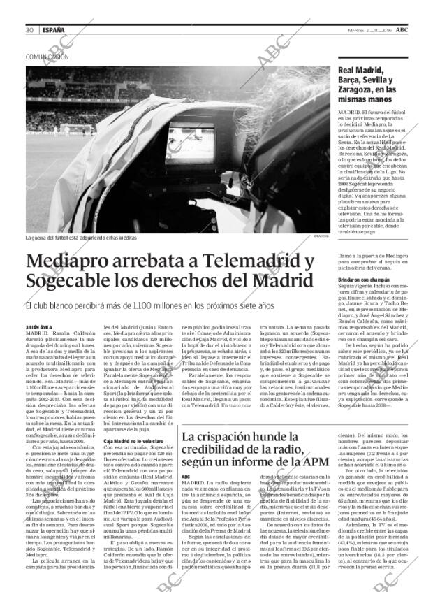 ABC MADRID 21-11-2006 página 30
