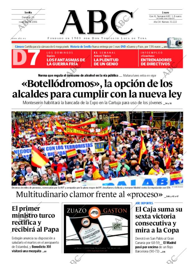 ABC SEVILLA 26-11-2006 página 1