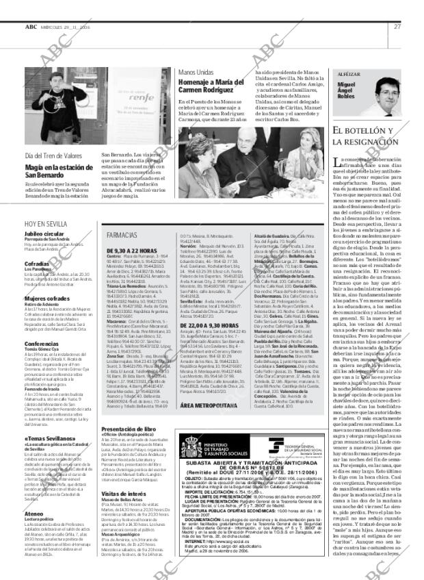 ABC SEVILLA 29-11-2006 página 27