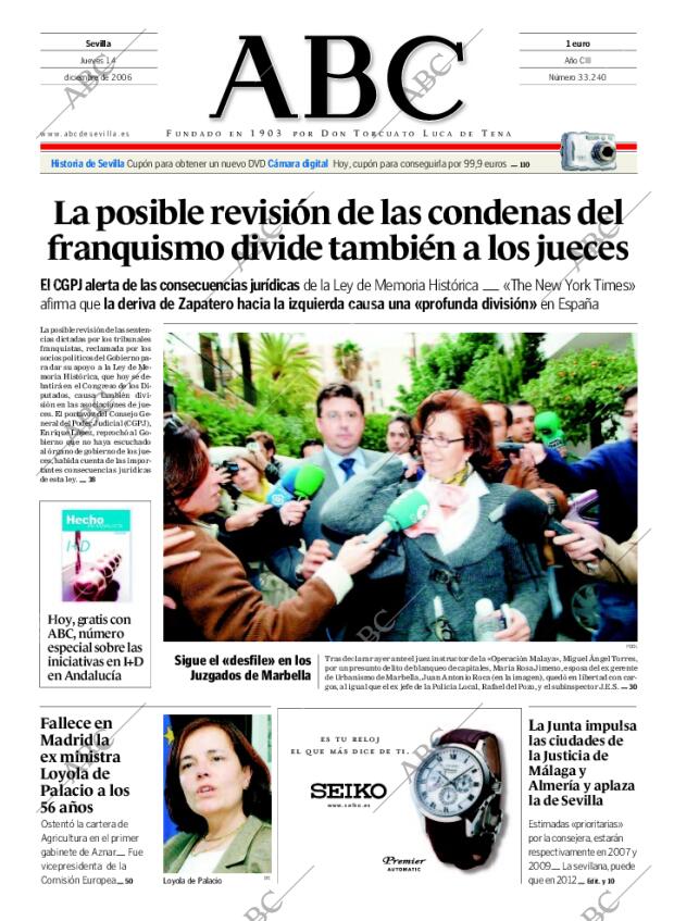ABC SEVILLA 14-12-2006 página 1
