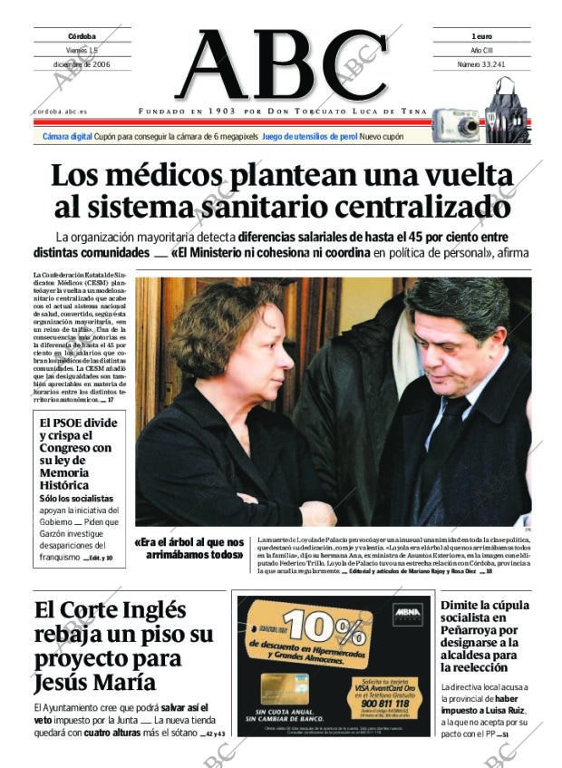 ABC CORDOBA 15-12-2006 página 1