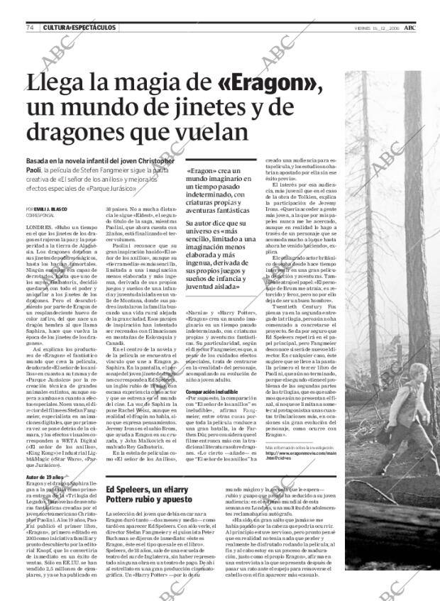 ABC SEVILLA 15-12-2006 página 74