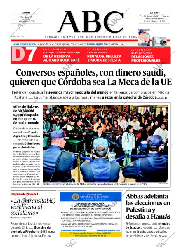 ABC MADRID 17-12-2006 página 1