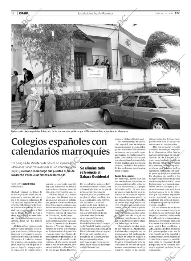 ABC MADRID 18-12-2006 página 18