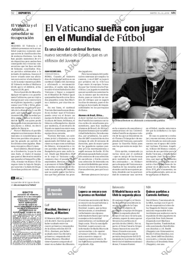 ABC MADRID 19-12-2006 página 92