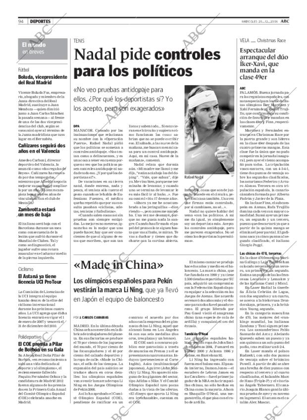 ABC MADRID 20-12-2006 página 94