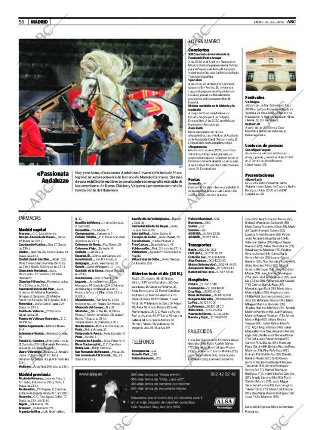 ABC MADRID 21-12-2006 página 58