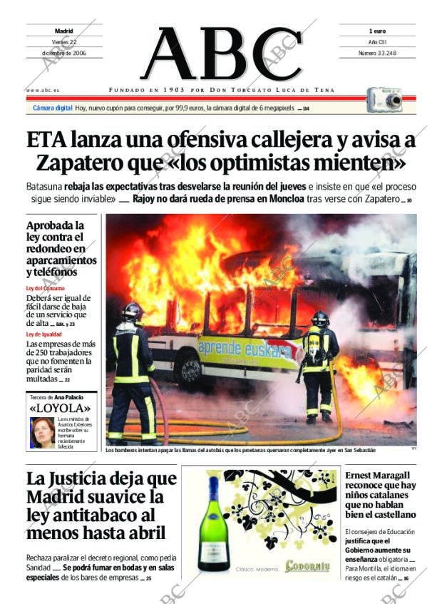 ABC MADRID 22-12-2006 página 1