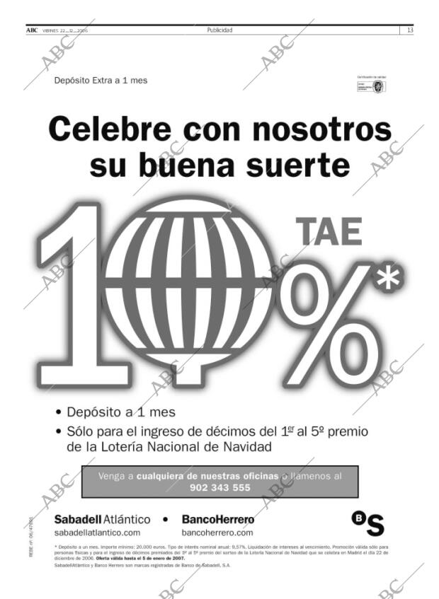 ABC MADRID 22-12-2006 página 13