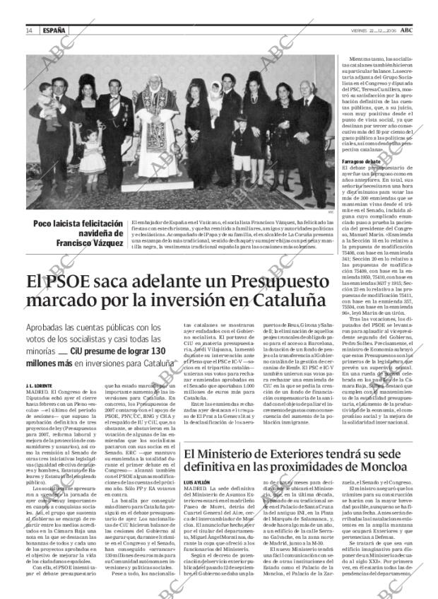 ABC MADRID 22-12-2006 página 14