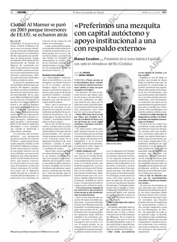 ABC MADRID 22-12-2006 página 18