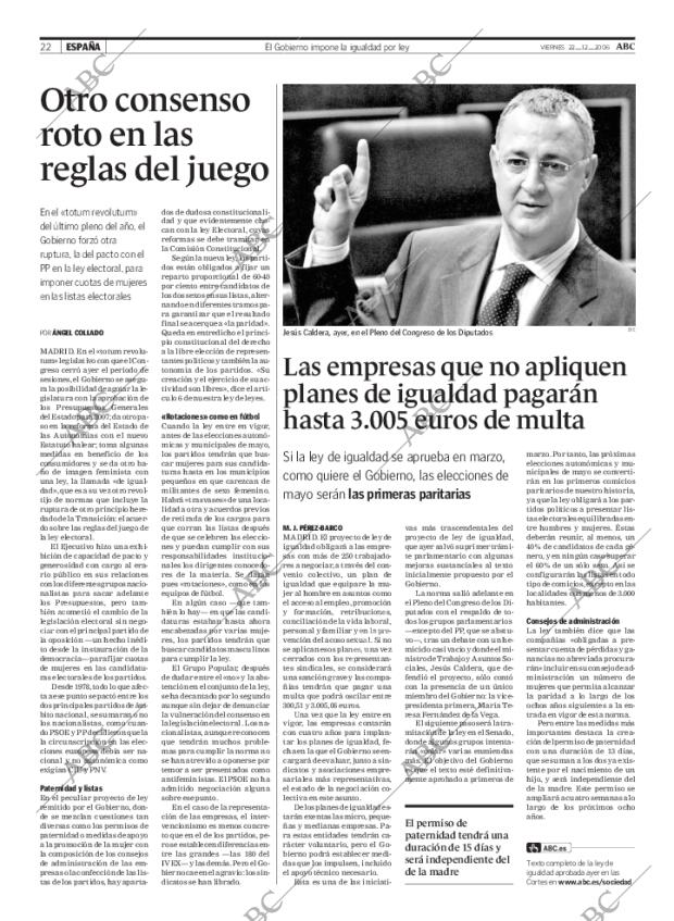 ABC MADRID 22-12-2006 página 22