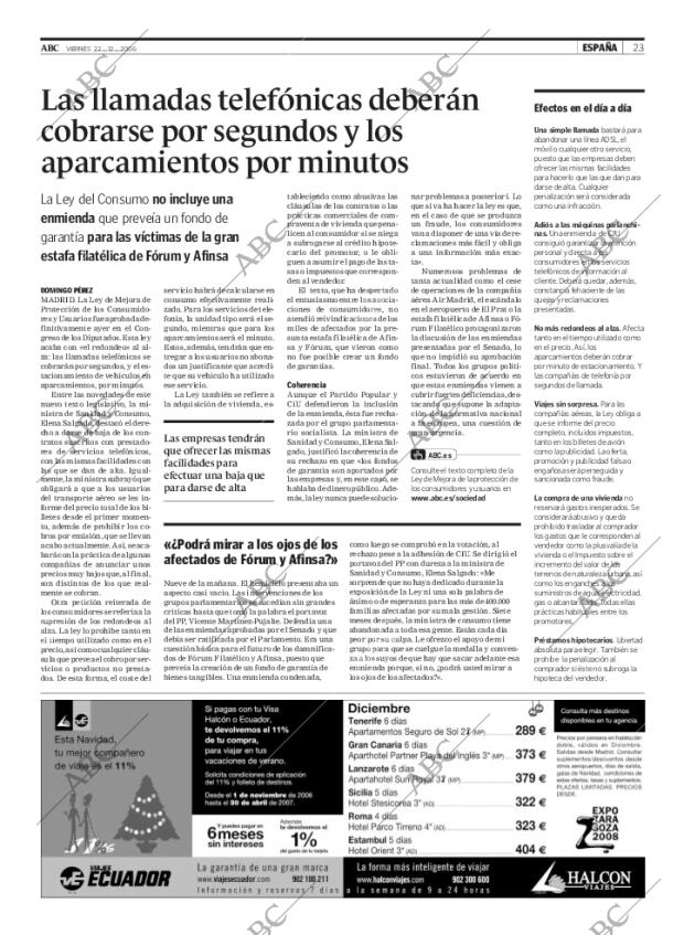 ABC MADRID 22-12-2006 página 23