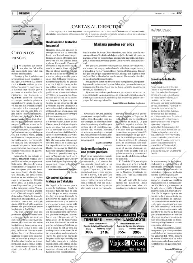 ABC MADRID 22-12-2006 página 8