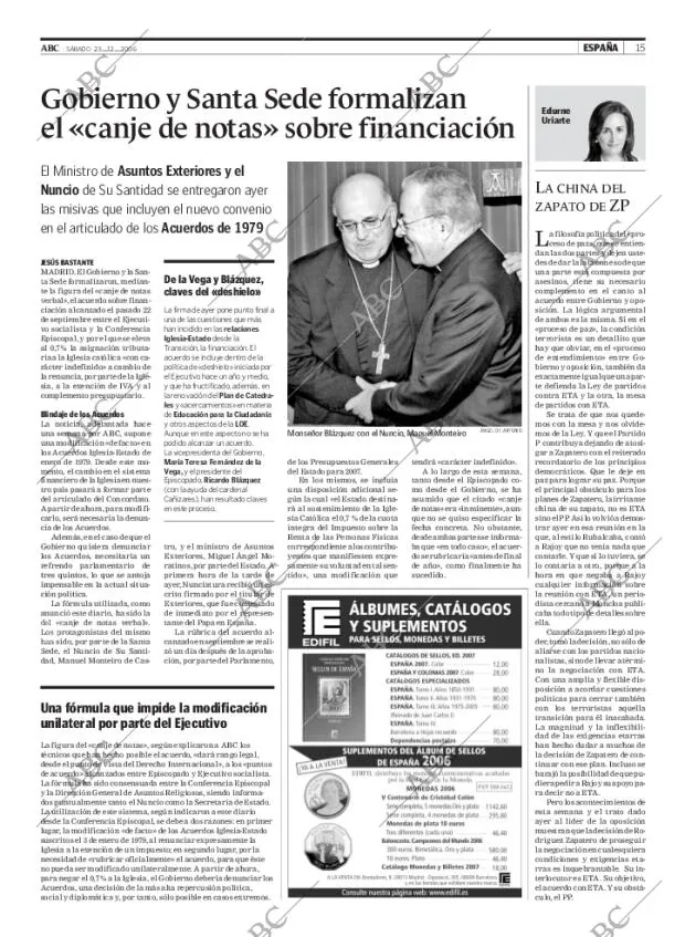 ABC MADRID 23-12-2006 página 15
