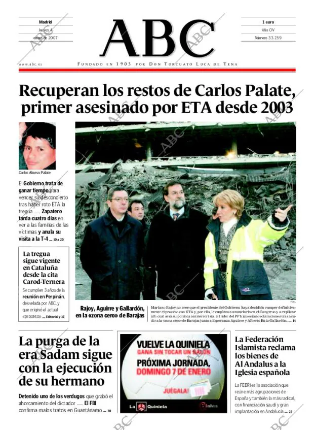 ABC MADRID 04-01-2007 página 1