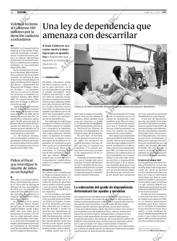 ABC MADRID 22-01-2007 página 22